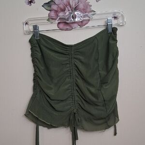 Edikted Forest Green Tube Top Medium Festival Going Out Top